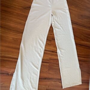 H&M Cream Casual Pants Lightweight Cotton